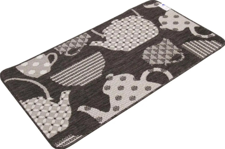 Covoare Antiderapante - Covor Flex 19056/80 Gri 75x200 cm Motive Ceainice