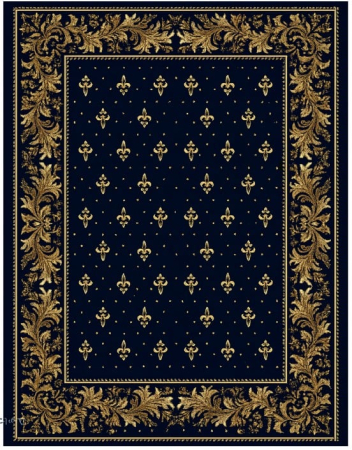 Covoare Bisericesti - Covor bisericesc Lotos 15033/810 Crini, albastru, 150x230 cm, antialergic
