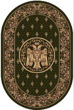 Covoare Bisericesti - Covor bisericesc Lotos 15032 Vultur Bicefal, verde, 80x150 cm, antialergic