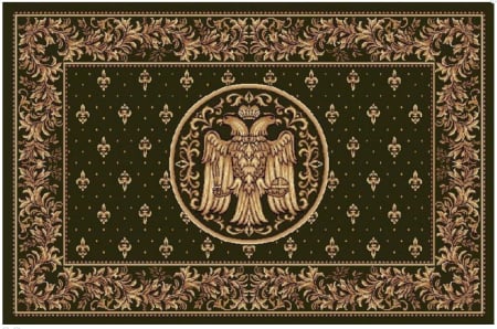 Covoare sub 500 lei - Covor bisericesc Lotos 15077/310 Vultur Bicefal, verde, 100x200 cm, antialergic