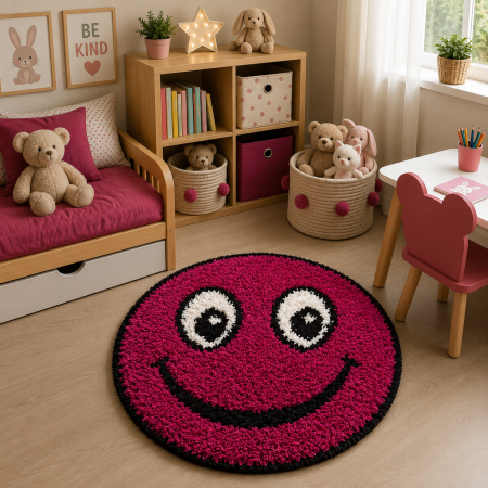 Covoare sub 150 lei - Covor camera copii Fantasy Smile 12003A/2115, 67x67 cm, antialergic