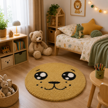 OFERTE PRET - Covor camera copii Fantasy Smile 12090/6236, verde, 67x67 cm, antialergic