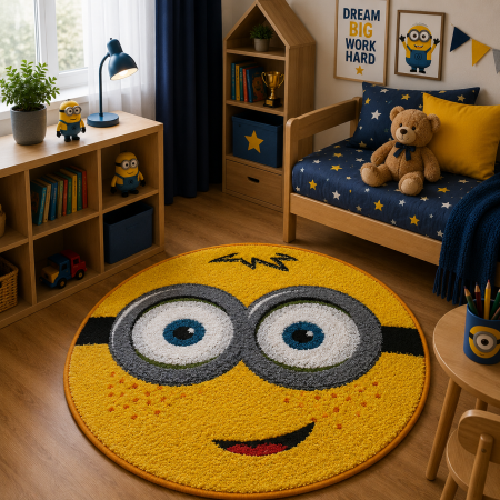 Covoare sub 150 lei - covoras Kolibri Minion 11086/150, galben, 67x67 cm, antialergic