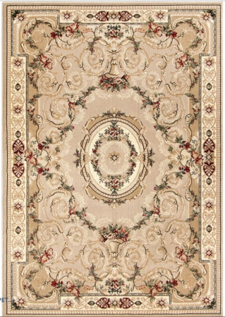 Covoare Certificat OEKO TEX - Covor Lotos 15002/110 Crem 60x110 cm cu medalion baroc