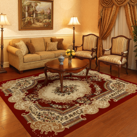 DUPA MATERIAL - Covor Lotos 503/220 Medalion Baroc Rosu 60x110 cm