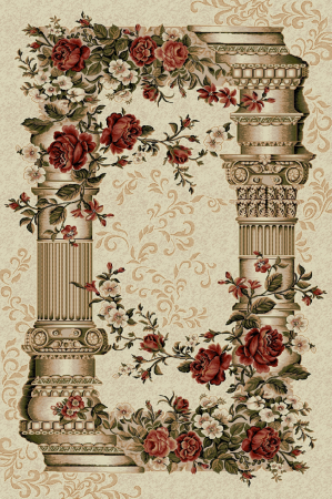 Covoare sub 500 lei - Covor Lotos 532 Crem cu Coloane Antice 80x150 cm