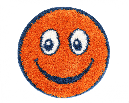 DUPA CARACTERISTICI - Covor Fantasy Smile Portocaliu 67x67 cm Rotund pentru Camera Copilului