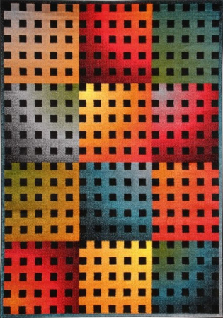 Covoare Polipropilena - Covor Lego Kolibri 11001 Multicolor 120x170 cm Cu Patrate Colorate