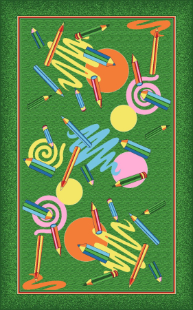 Copii & Educationale - covor Print Creioane 1127W8, multicolor, 100 x 160 cm, antialergic