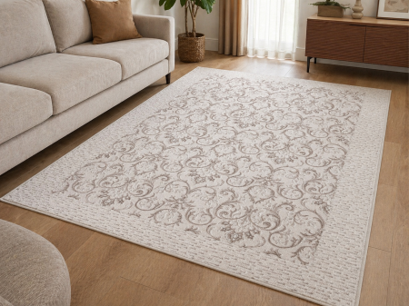 Covoare sub 500 lei - Covor Living Itea 42005 Crem 60x110 cm pentru dormitor