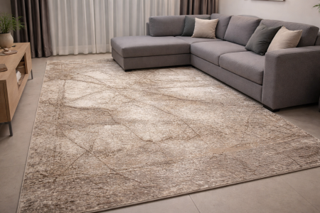 Covoare Dreptunghiulare - Covor Itea 42017/120 Crem Bej 195x300 cm pentru living