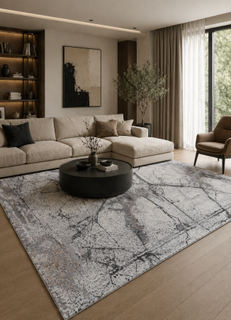 Covoare Antialergice - Covor Living Itea 42017 Gri 58x110 cm pentru dormitor