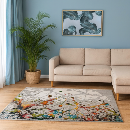 COVOARE - Covor Kolibri Abstract 11187/190 Gri 160x230 cm abstract modern