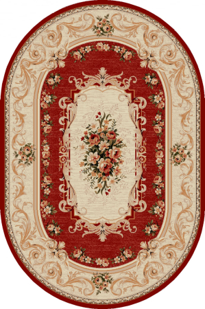 OFERTE PRET - Covor Living Lotos 535 Rosu Oval 80x150 cm pentru living