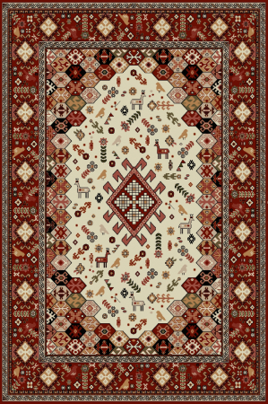 Covoare Dreptunghiulare - Covor Lotos 1535 Rosu Ethnic 80x150 cm