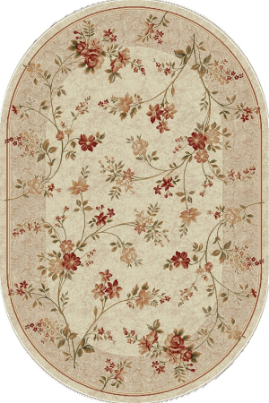 COVOARE - Covor Lotos 551/100 Crem Oval 200x300 cm cu Flori