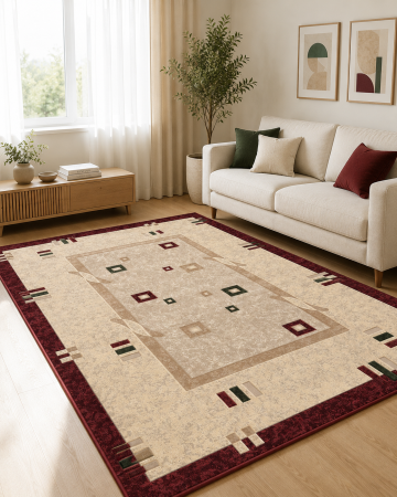 DUPA MATERIAL - Covor Lotos 579 Rosu Crem ieftin