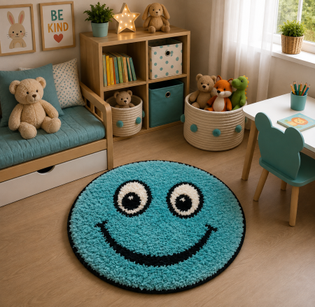 Covoare Copii - covor Fantasy Smile 12003A/3312, albastru, 67x67 cm, antialergic