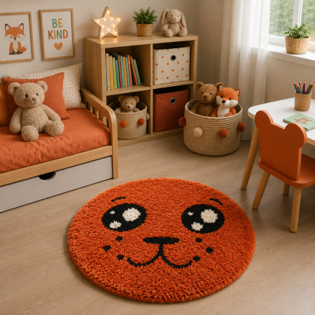 Covoare Copii - covor Fantasy Smile 12090/5250, portocaliu, 67x67 cm, antialergic