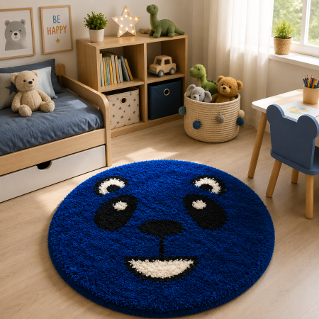 Covoare Copii - covor Fantasy Smile 12091/3313, albastru inchis, 67x67 cm, antialergic