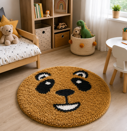 Auriu & Galben - covor Fantasy Smile 12091/5249, mustar, 67x67 cm, antialergic