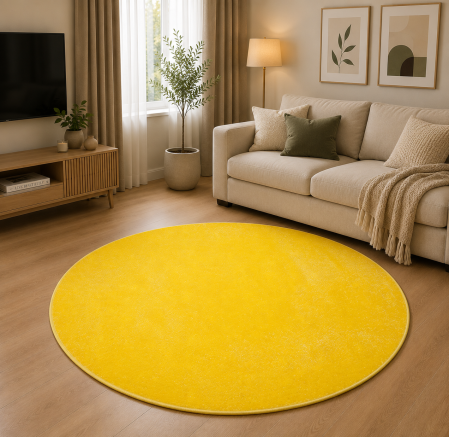 Auriu & Galben - covor Kolibri 11000/150, galben, 80x80 cm, antialergic