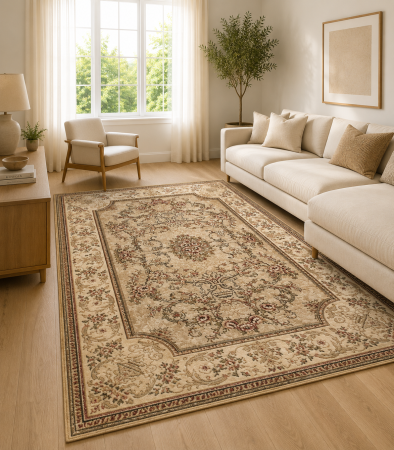 OFERTE PRET - covor Lotos 15091/110, crem, 50x80 cm, antialergic