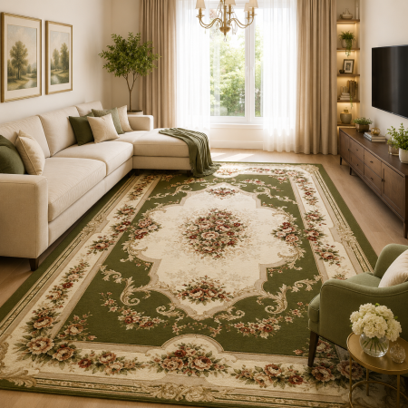 Covoare sub 150 lei - covor Lotos 574/310, verde, 50x80 cm, antialergic