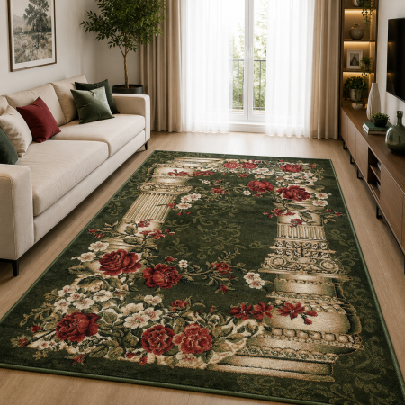Covoare Clasice - covor Lotos Coloane 532/310, verde, 80x150 cm, antialergic
