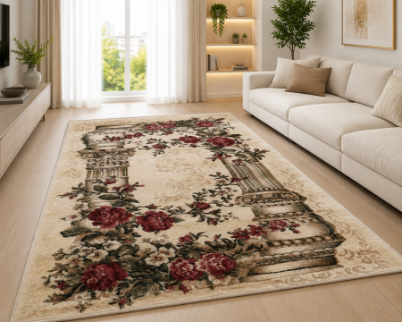 Covoare Living - covor Lotos Coloane 532, crem, 80x150 cm, antialergic