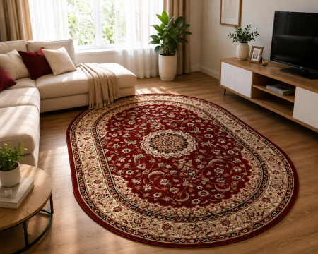 Covoare Dreptunghiulare - covor Lotos Oval Lotos, rosu, 150x230 cm, antialergic