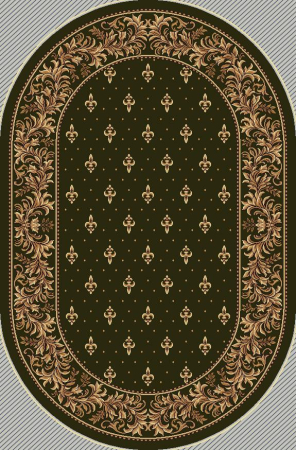 COVOARE - Covor Oval Bisericesc 15033 Verde 150x230 cm cu Bordura Aurie