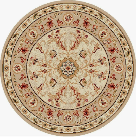 Covoare Pardoseala Incalzita - Covor Rotund Lotos 523/100 Crem 100x100 cm cu rozeta pentru sufragerie