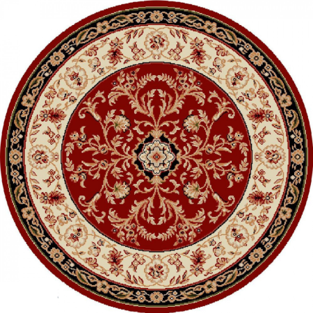 OFERTE PRET - Covor Rotund Lotos 523/210 Rosu 100x100 cm cu medalion pentru living