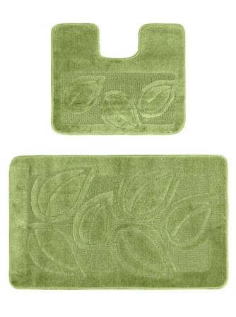 COVORASE - Set 2 covorase baie Flora 2510 Verde 50x80 cm pentru baie