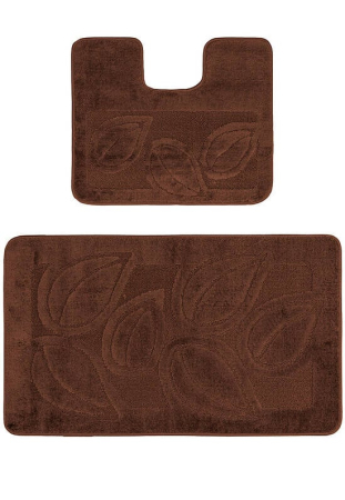 COVORASE - Set 2 covorase baie Flora 2518 Maro 50x80 cm pentru baie