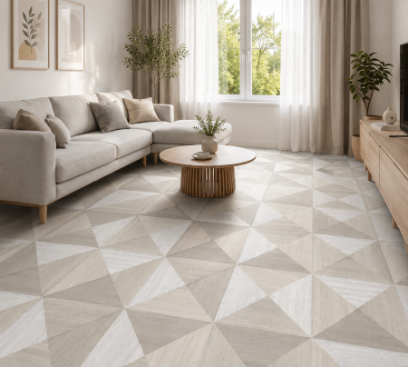 Linoleum 200 cm - linoleum Parchet Kempston 090L, crem, 200 x 200 cm