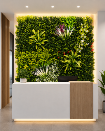 PANOURI DECORATIVE - Panou Decorativ Verde Artificial B017 , 100x100 cm ,Curte, Terasa, Balcon