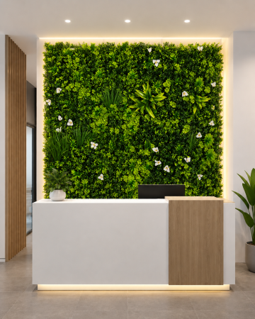 PANOURI DECORATIVE - Panou Decorativ Verde Artificial B018 , 100x100 cm ,Curte, Terasa, Balcon