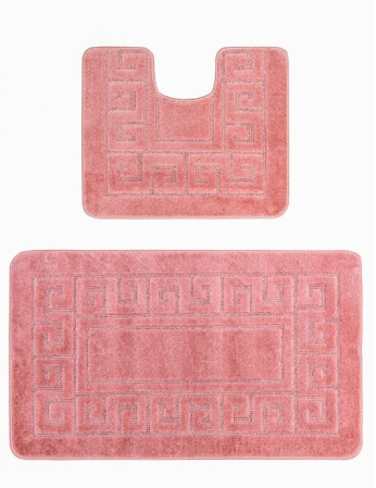 Covorase Baie - Set 2 covorase baie Ethnic 2580 Roz, roz, 60 x 100 / 50 x 60 cm, antialergic
