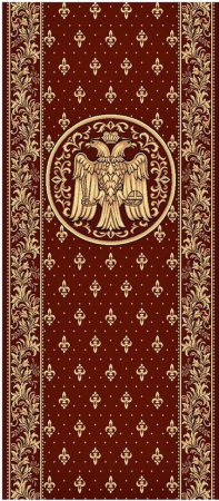 TRAVERSE - Traversa bisericeasca Lotos 15032/210 Vultur Bicefal, rosu, 80 x 200 cm, antialergic