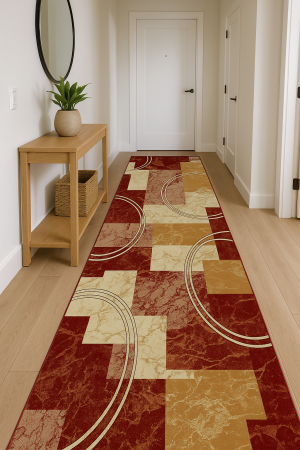 OFERTE PRET - Traversa Lotos 15001/210 Rosu 150x200 cm pentru Hol