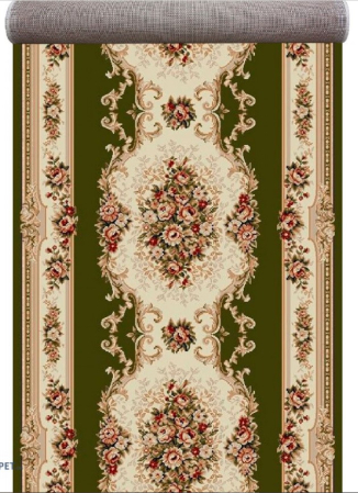 OFERTE PRET - Traversa Lotos 574/310 Verde 100x200 cm Festonata pentru Hol