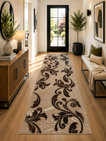 TRAVERSE - traversa Cappuccino, crem/maro, 100 x 300 cm, antialergic