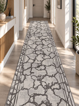 Traverse Hol - Traversa Model Frida 10457, Latime 100 cm, Gri, Polipropilena, Fir 4 mm, Living, Dormitor, Hol, Coridor