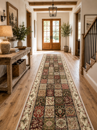 Traditionale & Etnice - traversa Lotos Timbre 1518/110, bej, 80 x 300 cm, antialergic