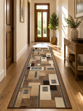 Traverse 60 cm - traversa Print Germes, maro, 60 x 200 cm, antialergic