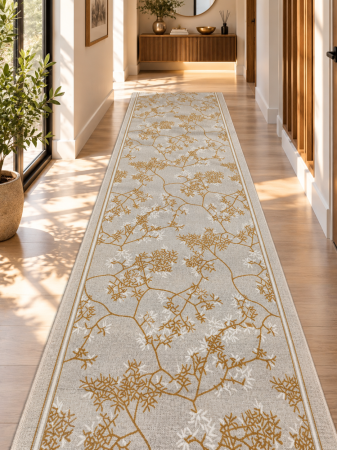 TRAVERSE SI MOCHETE - Traversa Model Zara 00844, Latime 100 cm, Gri, Poliamida 100%, Fir 3 mm, Living, Dormitor, Hol, Coridor, Suport Pasla