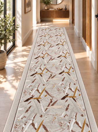 Traverse Hol - Traversa Model Zara 01437, Latime 150 cm, Gri, Poliamida 100%, Fir 3 mm, Living, Dormitor, Hol, Coridor, Suport Pasla