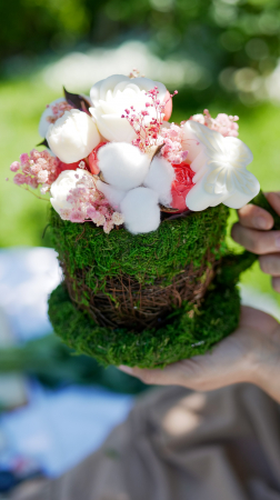 Aranjament floral în coșuleț tip ceșcuță [3]